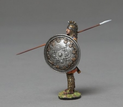 XE011D Persian Heavy Infanteer Holding  Silver Suns and Planets Shield